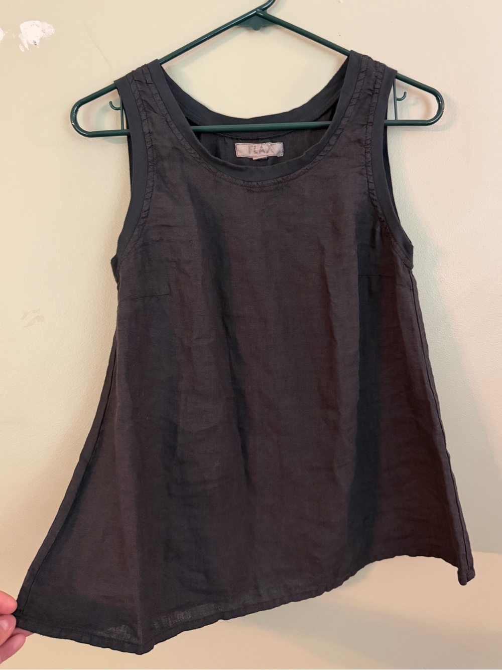 Flax P (XS) Black Linen Scoop Neck Tank Top (NWOT) 😍